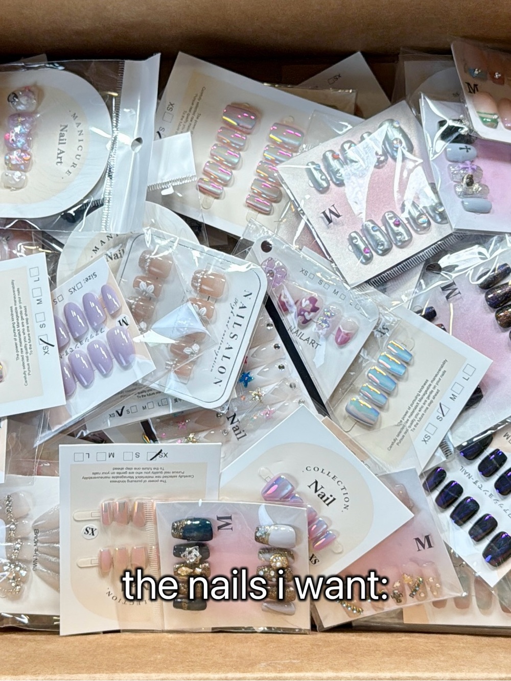 Assorted Press-On Nail Sets in Pastel & Iridescent Shades